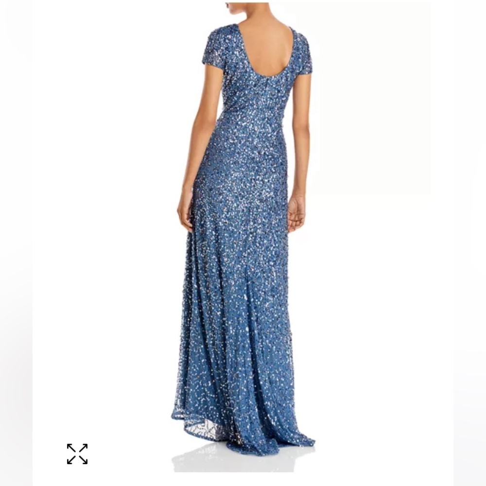 Sequined Cap Sleeve Gown - Picture 5 of 11